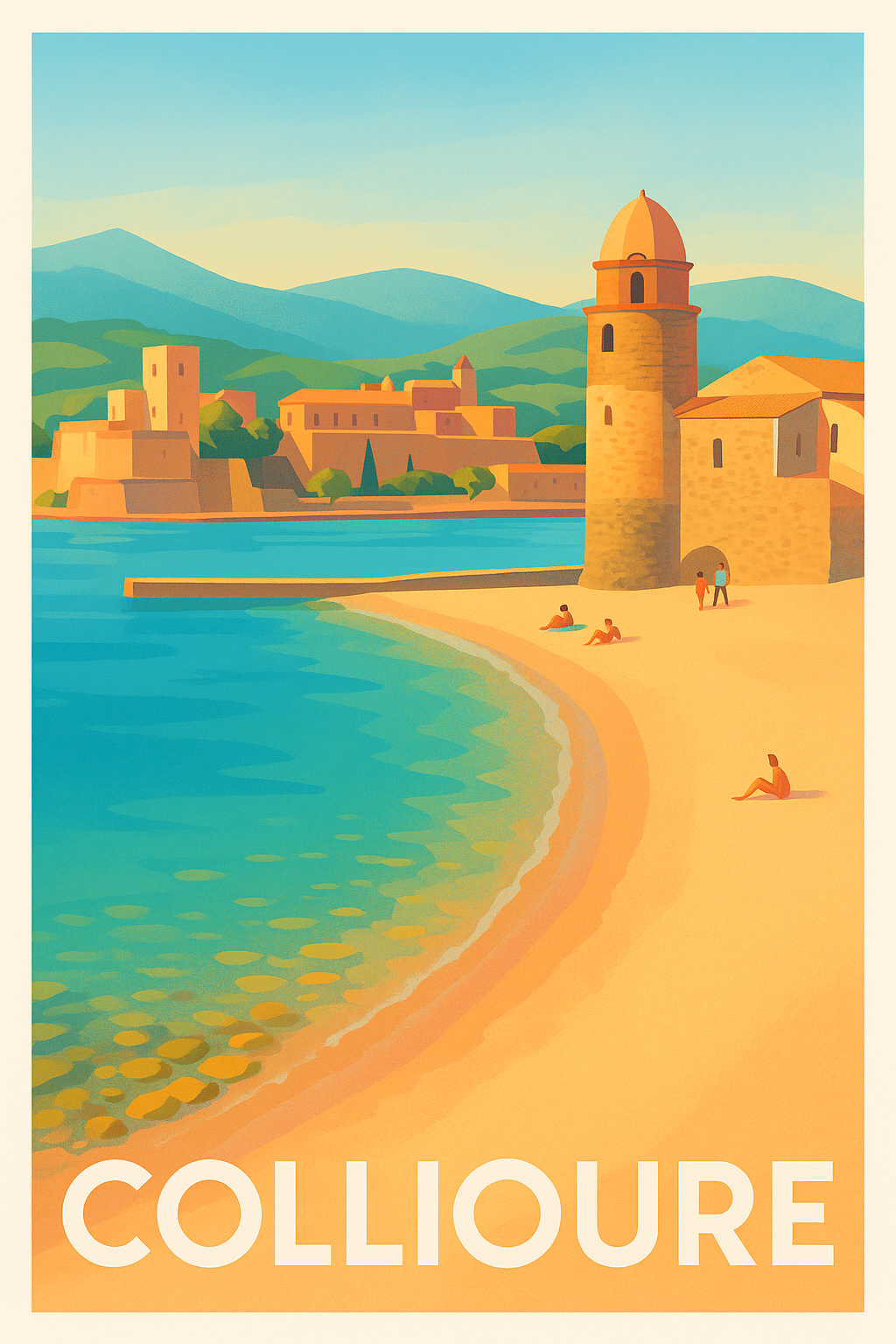 Affiche Collioure — Escapade ensoleillée au bord de la Méditerranée · poster d'art de Collioure
