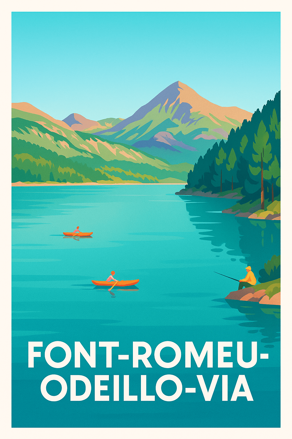 Pyrénées-Orientales France Pas de Cadre / 20 × 30cm Affiche de Font-Romeu-Odeillo-Via - Escapade nature et sérénité en montagne