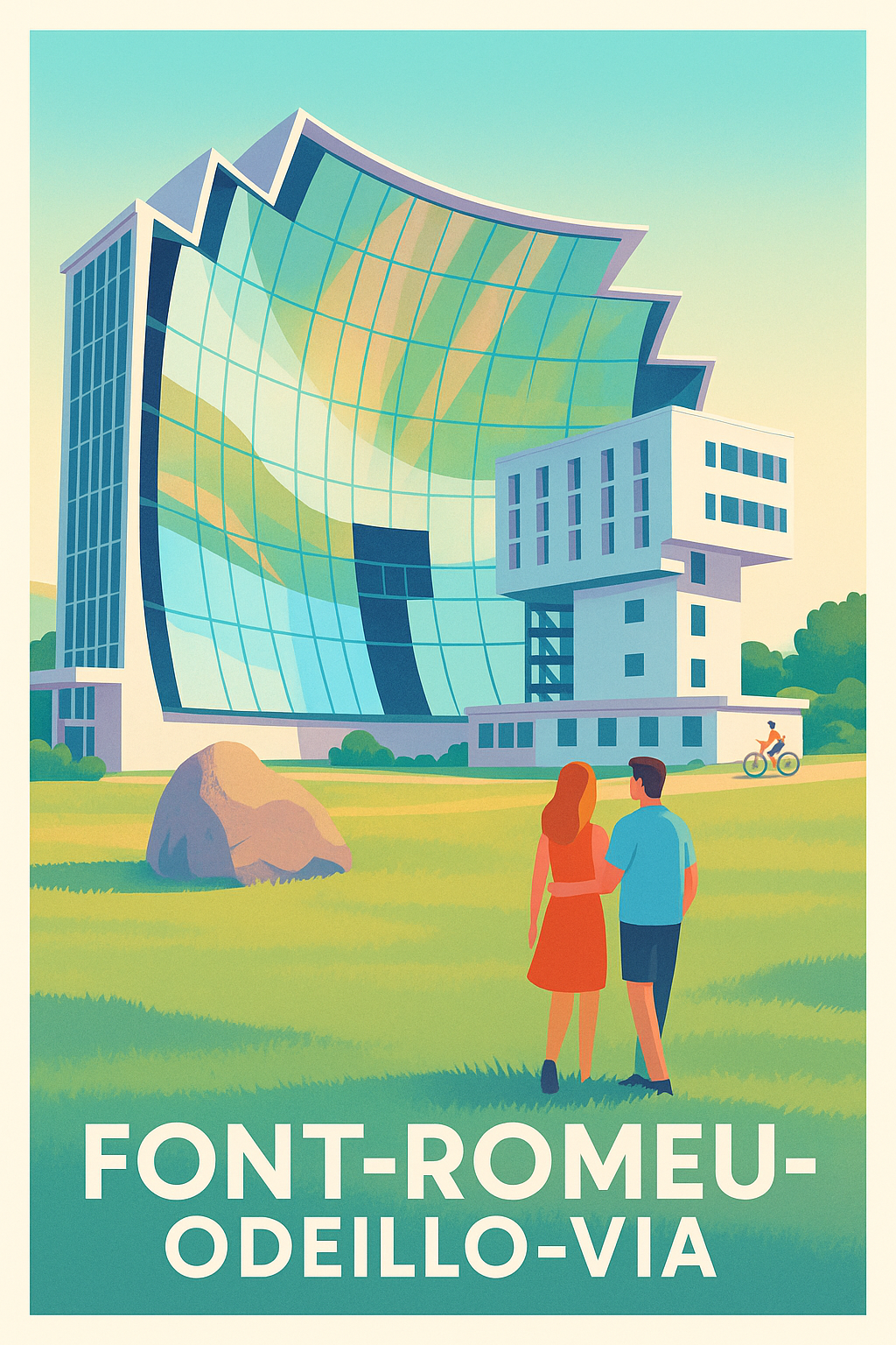 Pyrénées-Orientales France Pas de Cadre / 20 × 30cm Affiche de Font-Romeu-Odeillo-Via - L'architecture solaire à portée de regard