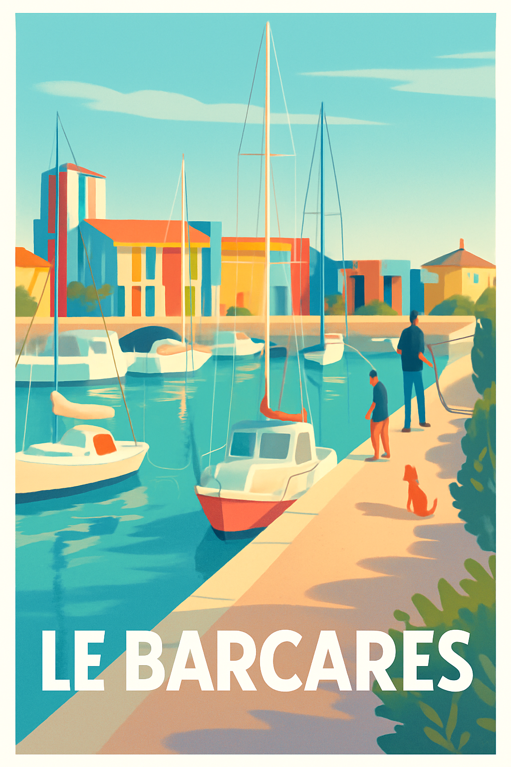 Affiche Le Barcarès — Charme et douceur du port méditerranéen · poster d'art de Le Barcarès