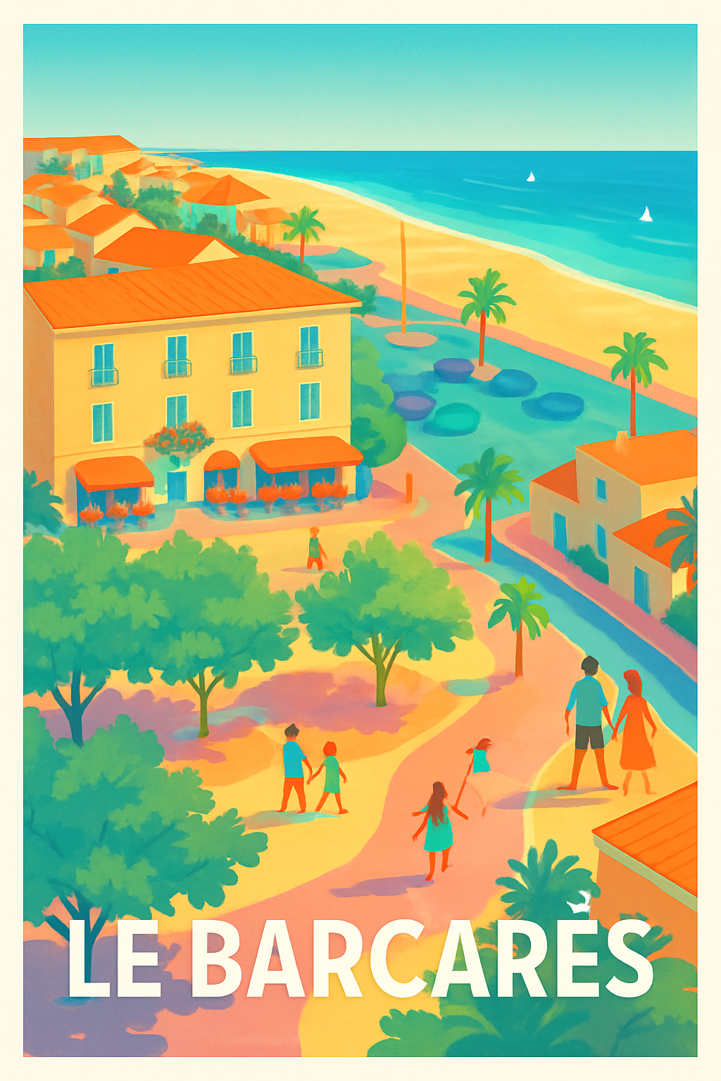 Pyrénées-Orientales France Pas de Cadre / 20 × 30cm Affiche de Le Barcarès - Escapade ensoleillée au bord de la Méditerranée