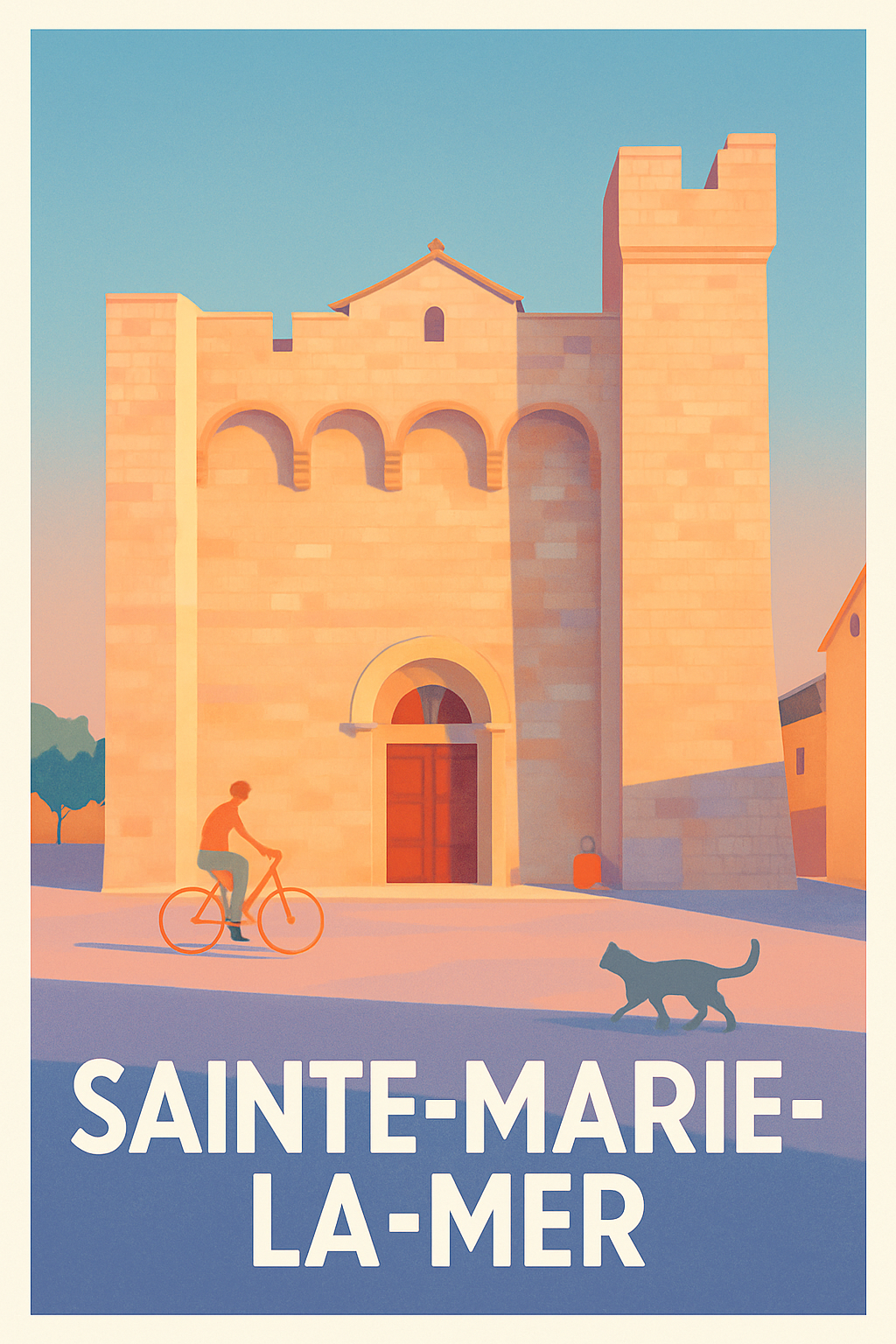 Affiche Sainte-Marie-la-Mer — Charme et Sérénité Méditerranéenne · poster d'art de Sainte-Marie-la-Mer