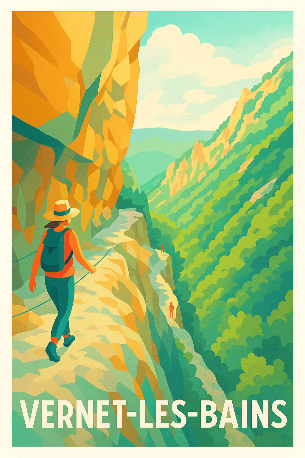 Pyrénées-Orientales France Pas de Cadre / 20 × 30cm Affiche de Vernet-les-Bains - L'appel de la nature préservée