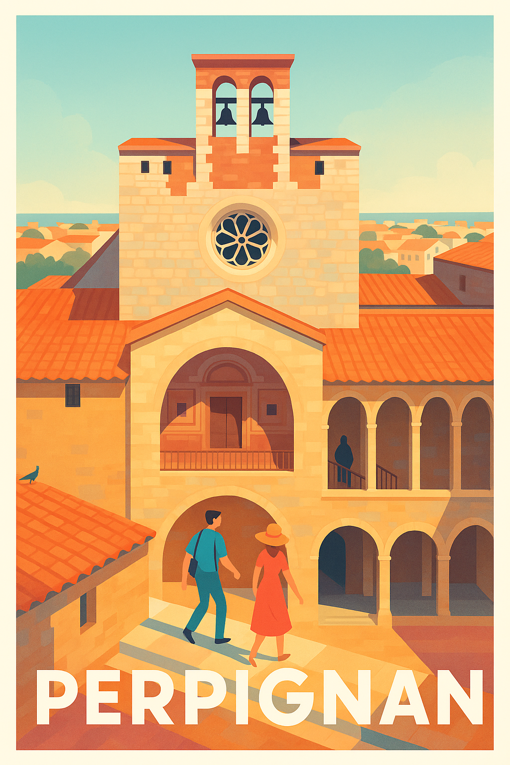 Affiche Perpignan — Escapade lumineuse au cœur de la cité catalane · poster d'art de Perpignan