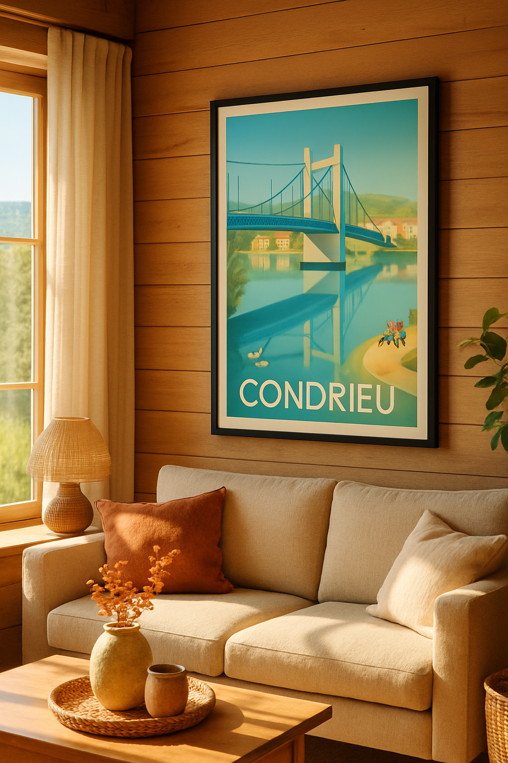 Rhône France Affiche de Condrieu - Tranquillité au fil du Rhône