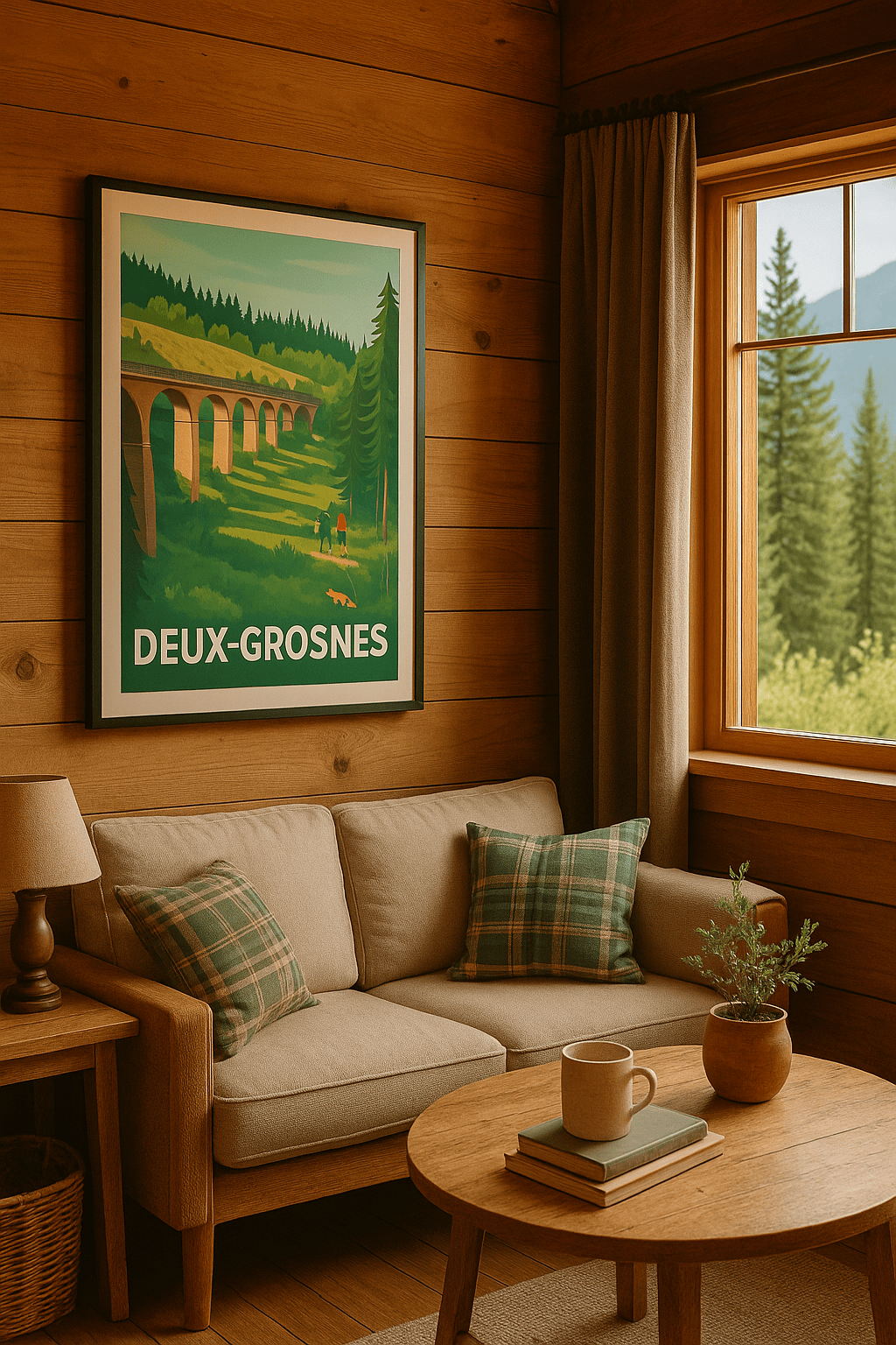 Affiche Deux-Grosnes — Évasion nature et patrimoine · poster d'art de Deux-Grosnes