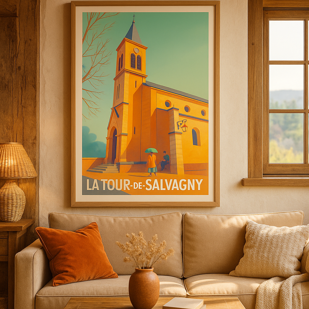 Affiche La Tour-de-Salvagny — Charme et lumière provençale · poster d'art de La Tour-de-Salvagny