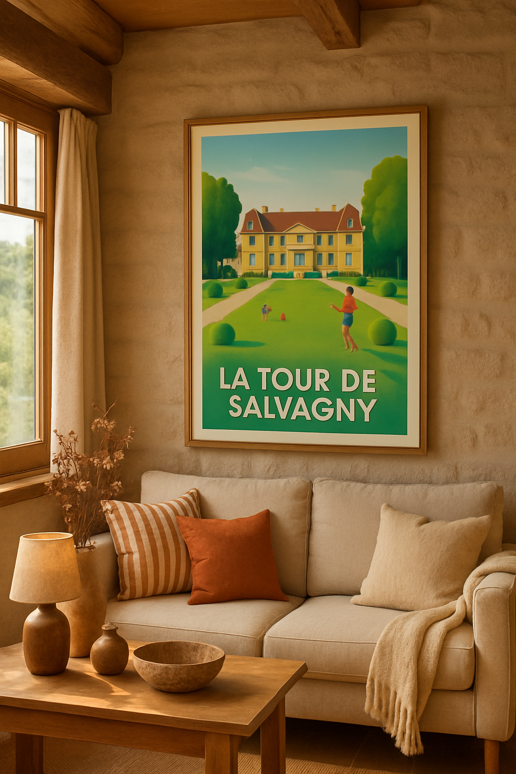 Affiche La Tour-de-Salvagny — Charme et sérénité au château · poster d'art de La Tour-de-Salvagny