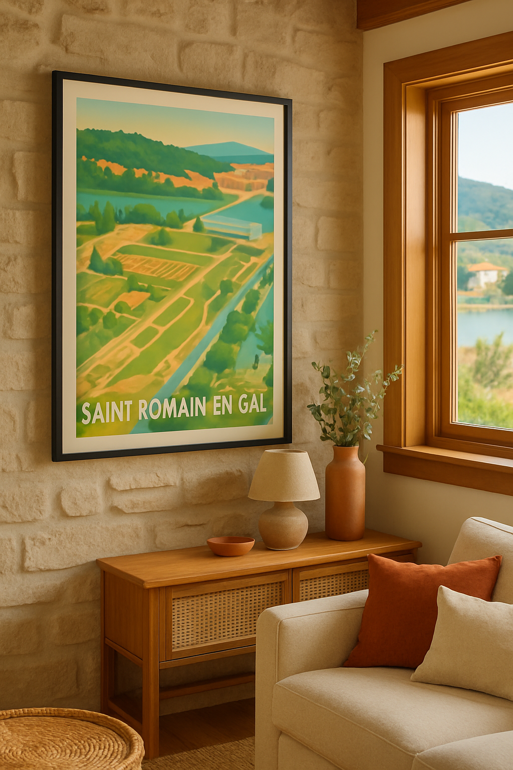 Rhône France Affiche de Saint-Romain-en-Gal - Voyage au coeur de l'Antiquité