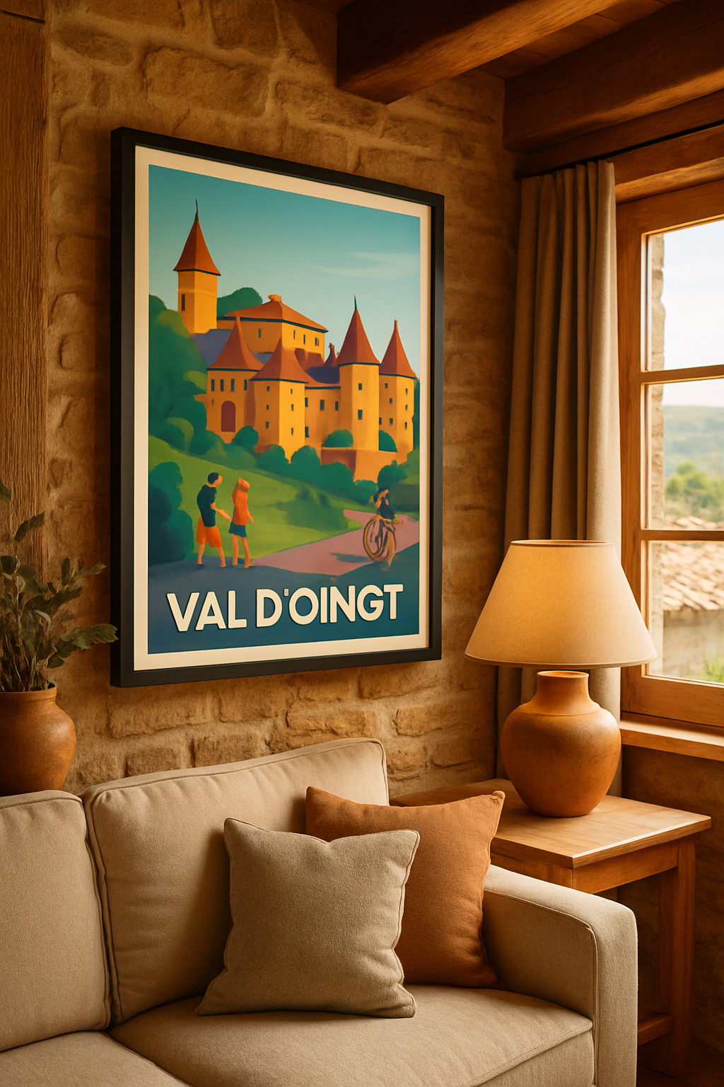 Rhône France Affiche de Val d'Oingt - Charme et histoire au cœur de la nature