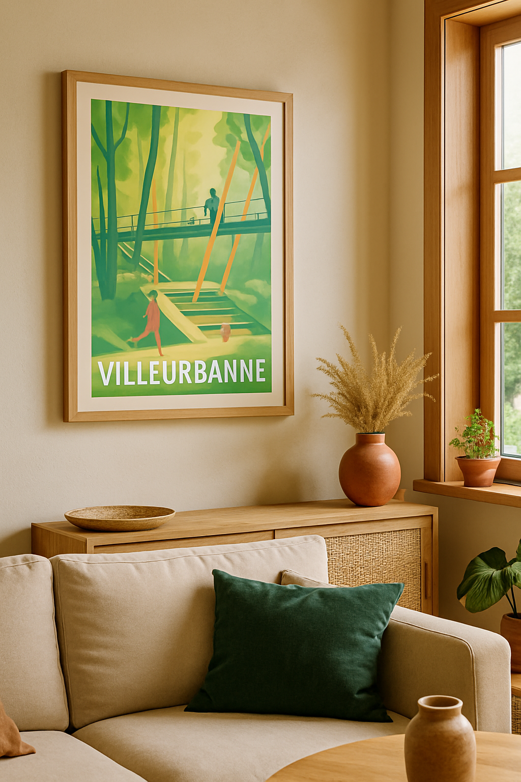 Rhône France Affiche de Villeurbanne - L'art de la promenade urbaine