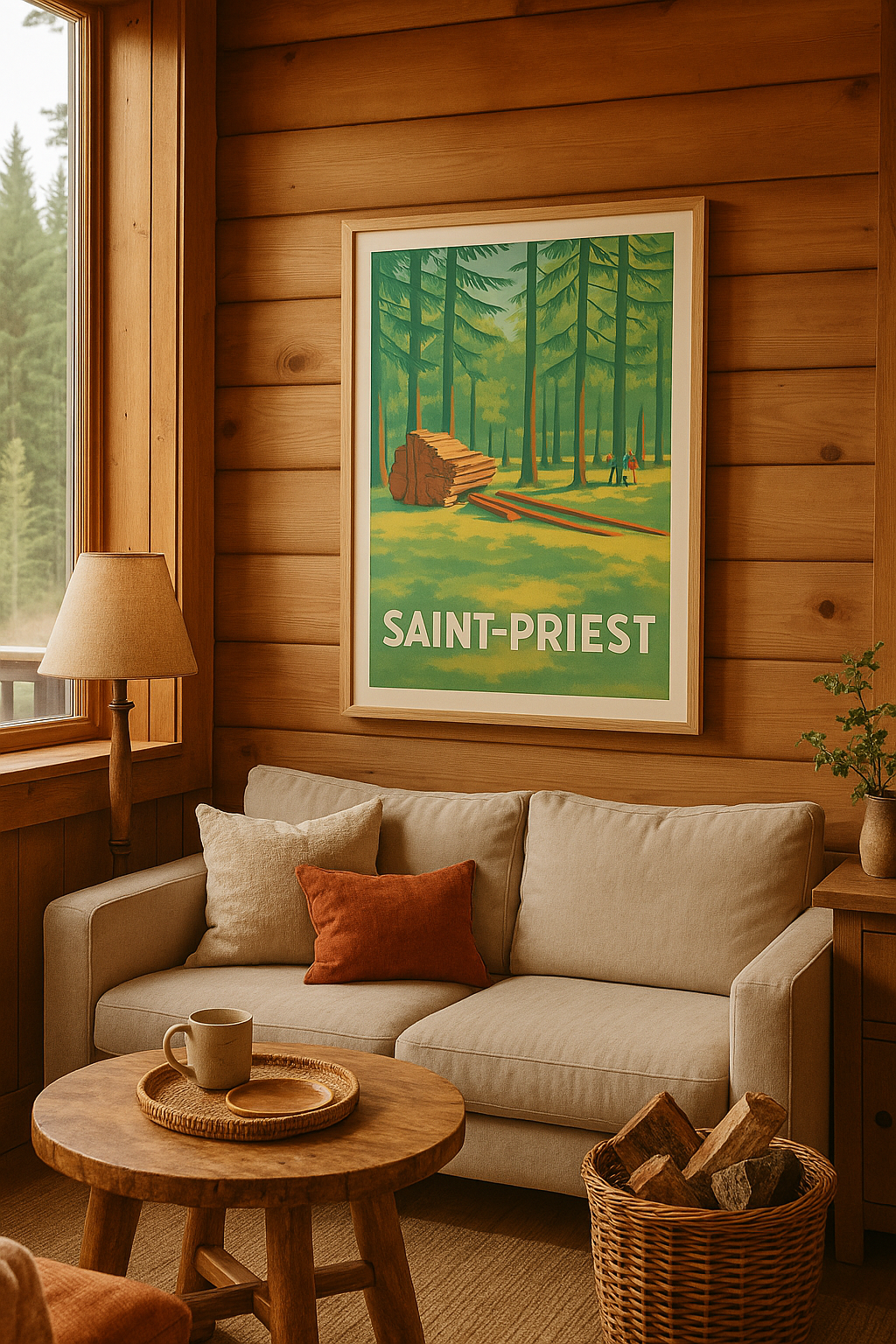 Affiche Saint-Priest — L'écrin de verdure à portée de main · poster d'art de Saint-Priest