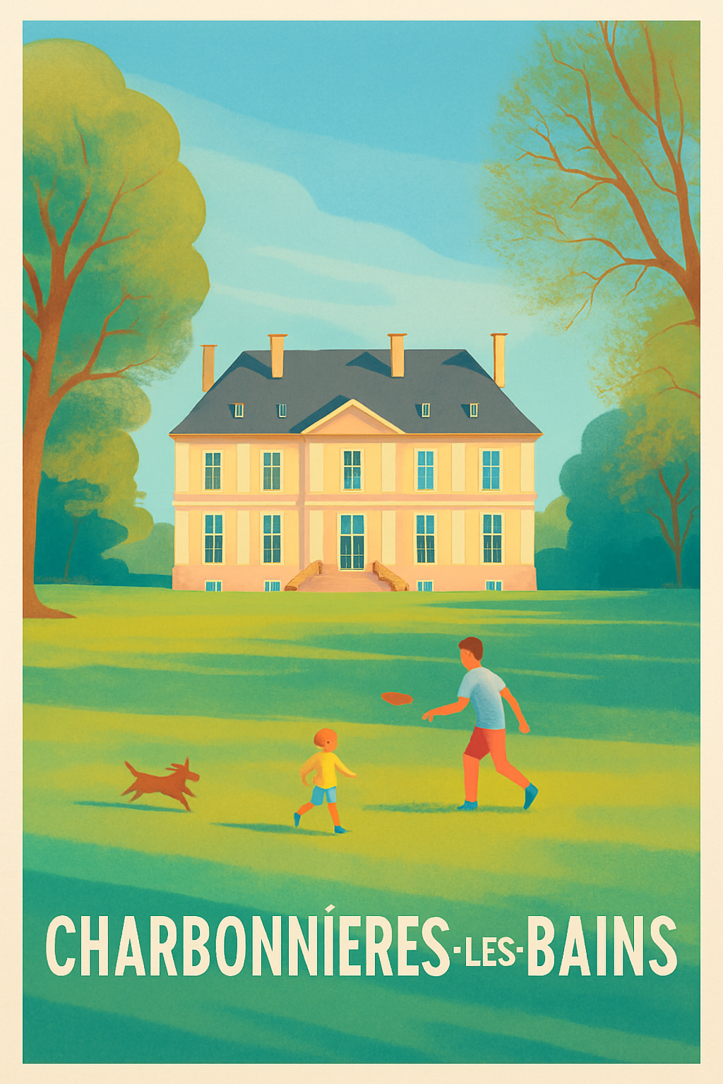 Rhône France Pas de Cadre / 20 × 30cm Affiche de Charbonnières-les-Bains - Sérénité au parc du château