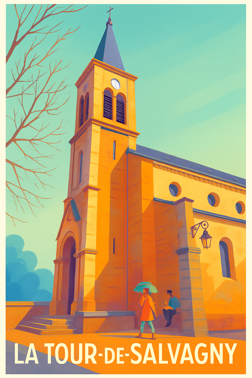 Rhône France Pas de Cadre / 20 × 30cm Affiche de La Tour-de-Salvagny - Charme et lumière provençale