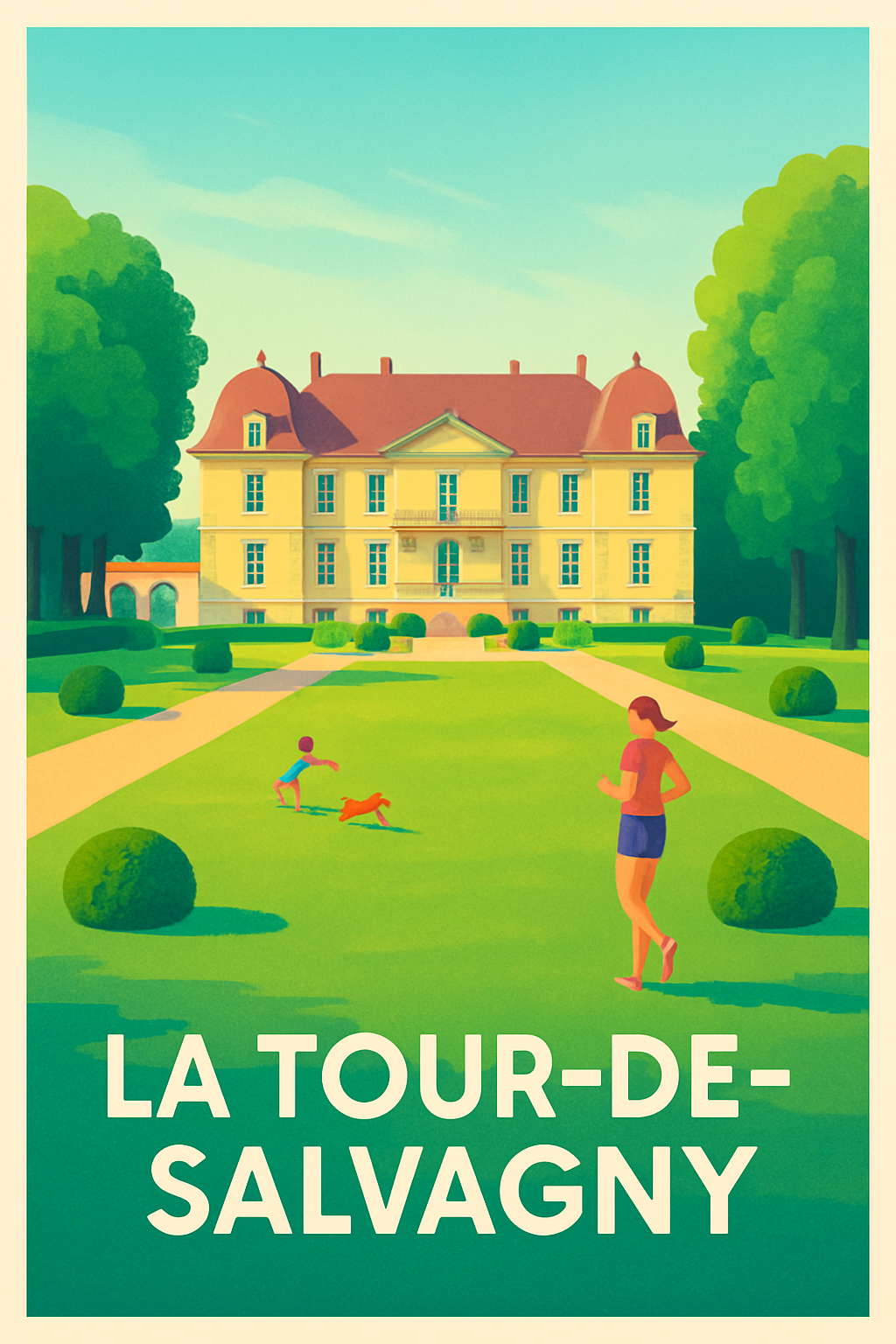 Affiche La Tour-de-Salvagny — Charme et sérénité au château · poster d'art de La Tour-de-Salvagny