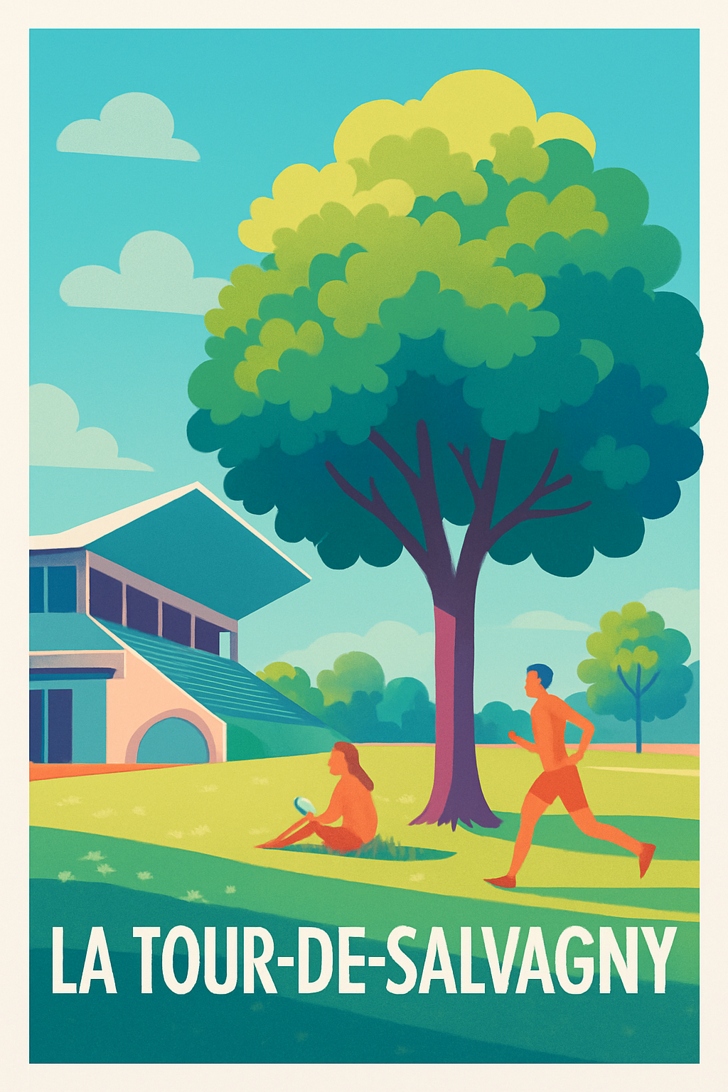 Rhône France Pas de Cadre / 20 × 30cm Affiche de La Tour-de-Salvagny - Un coin de verdure dynamique