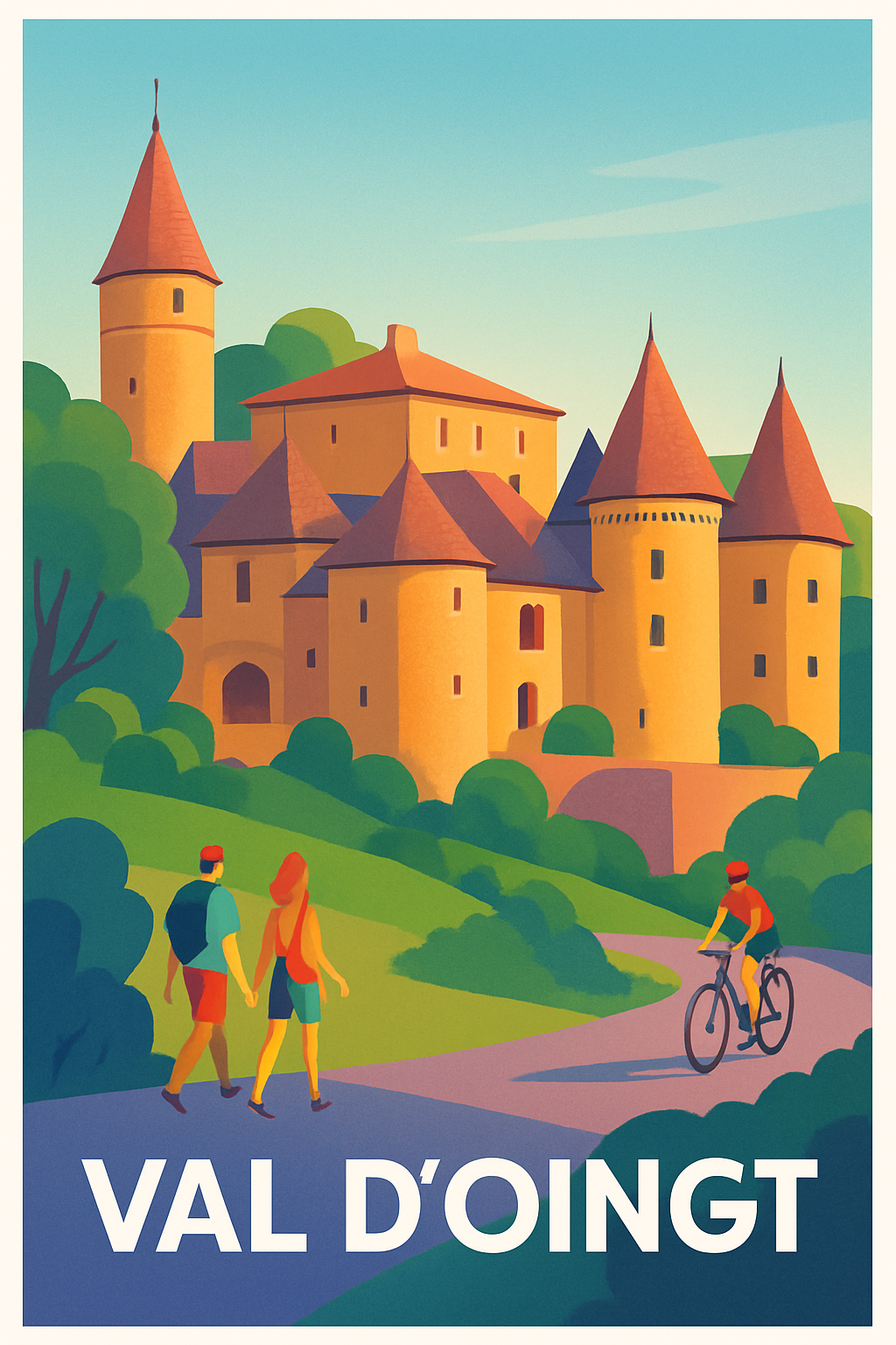 Rhône France Pas de Cadre / 20 × 30cm Affiche de Val d'Oingt - Charme et histoire au cœur de la nature