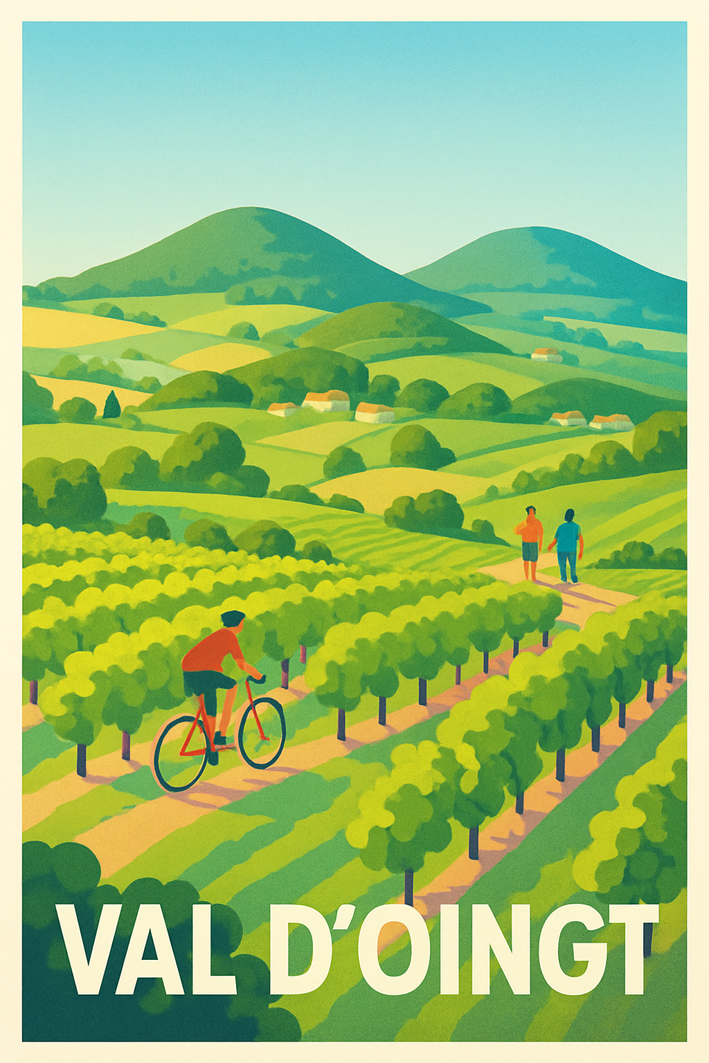 Rhône France Pas de Cadre / 20 × 30cm Affiche de Val d'Oingt - Escapade nature et douceur de vivre