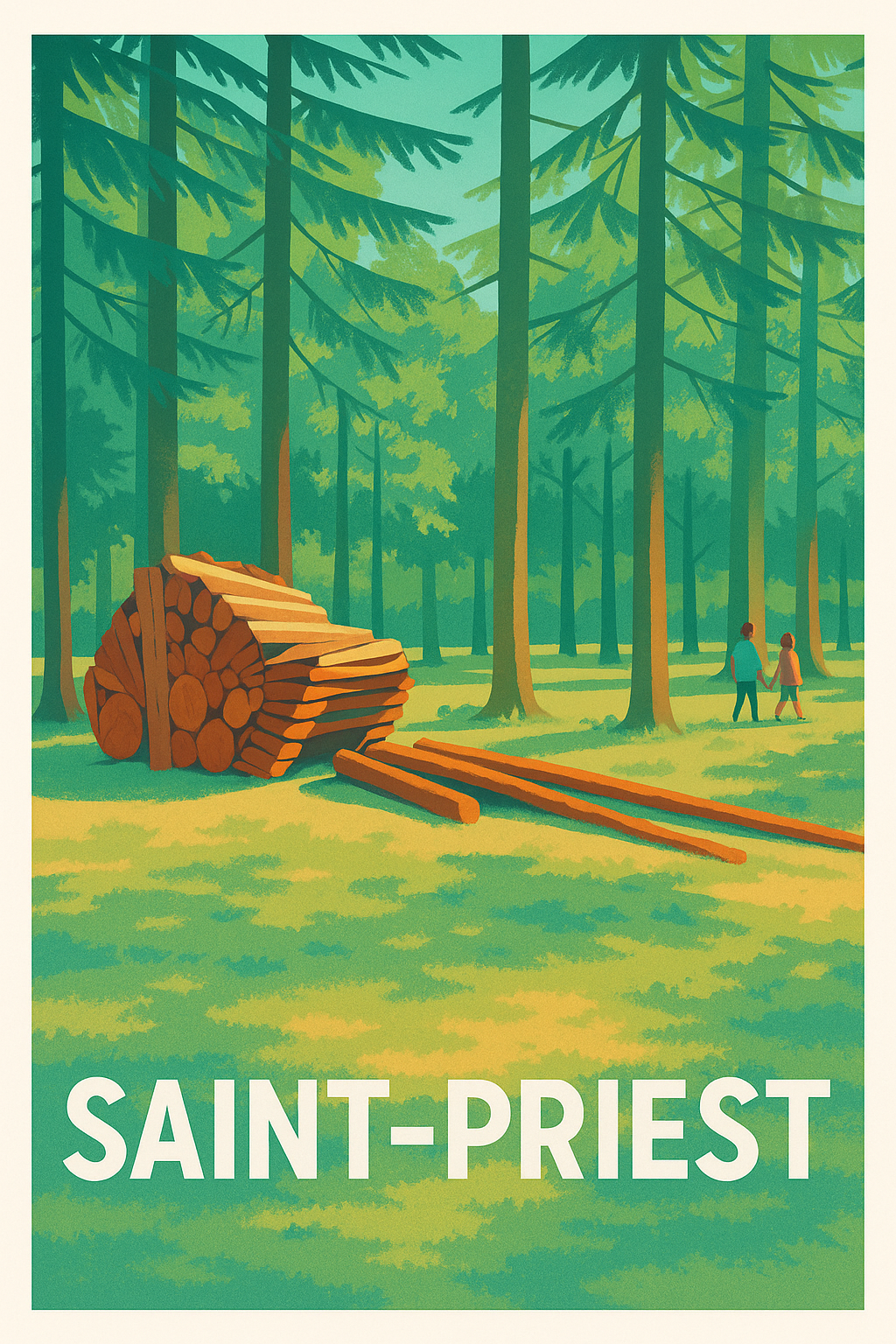 Rhône France Pas de Cadre / 20 × 30cm Affiche Saint-Priest - L'écrin de verdure à portée de main