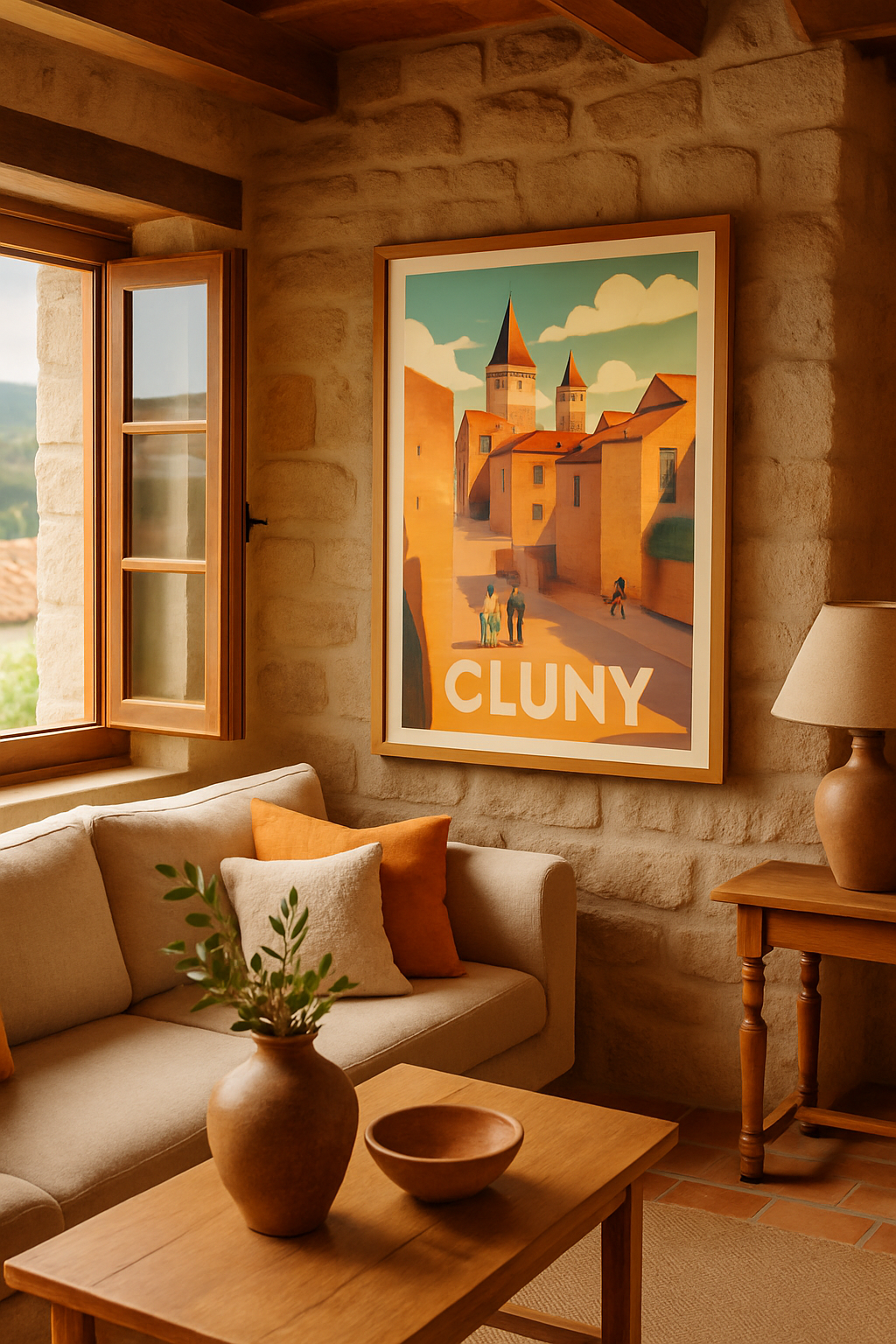 Affiche Cluny — Charme et Sérénité au Cœur de la Bourgogne · poster d'art de Cluny