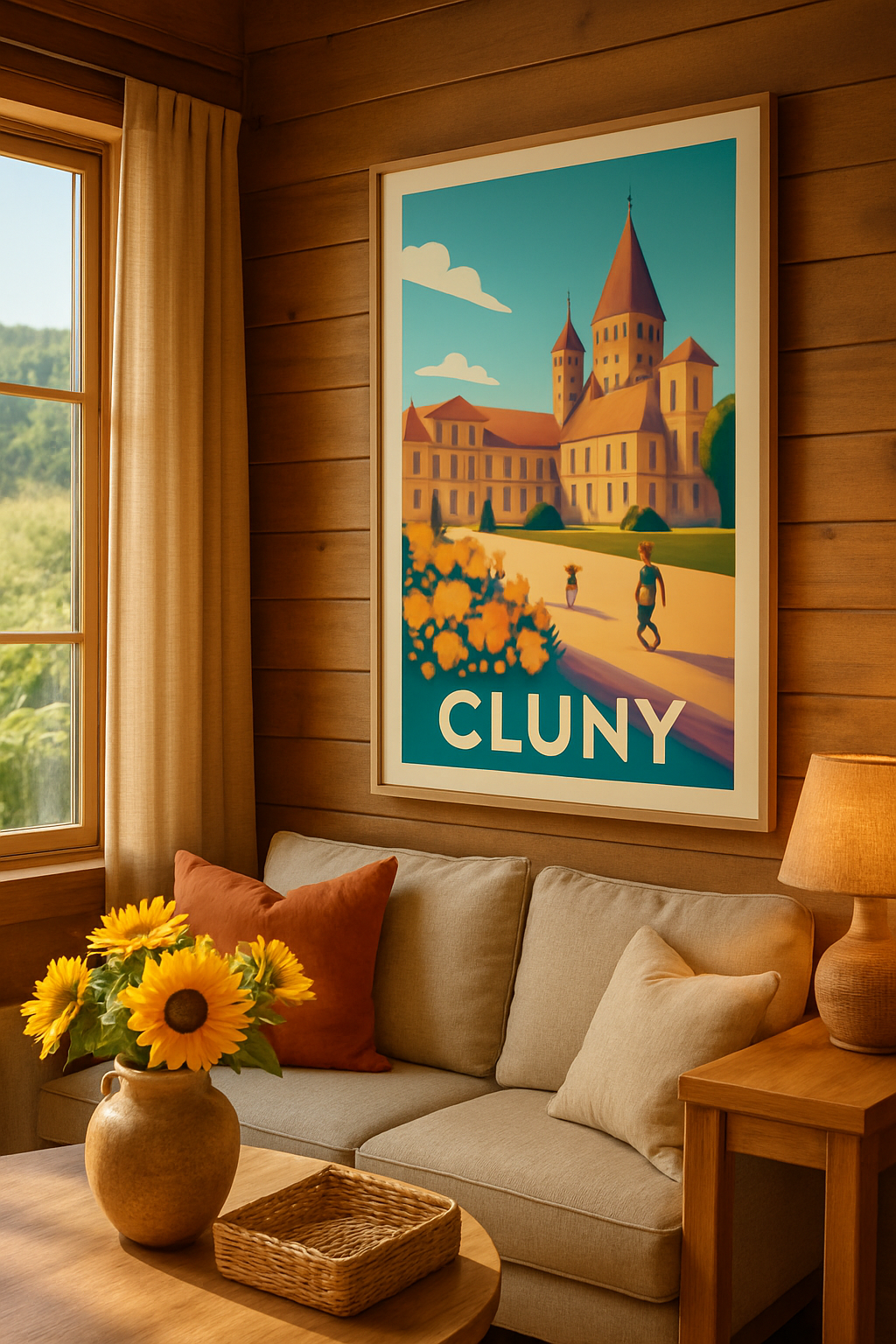 Saône-et-Loire France Affiche de Cluny - Charme historique au cœur de la Bourgogne