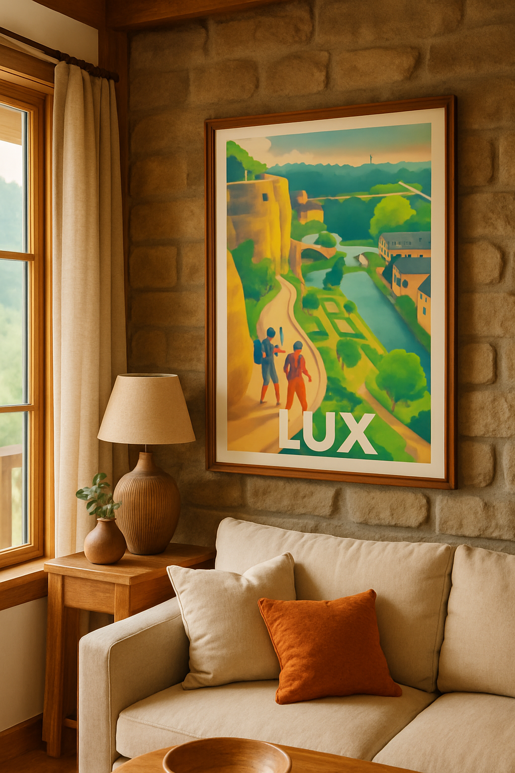 Saône-et-Loire France Affiche de Luxembourg - Escapade bucolique au cœur de la vieille ville