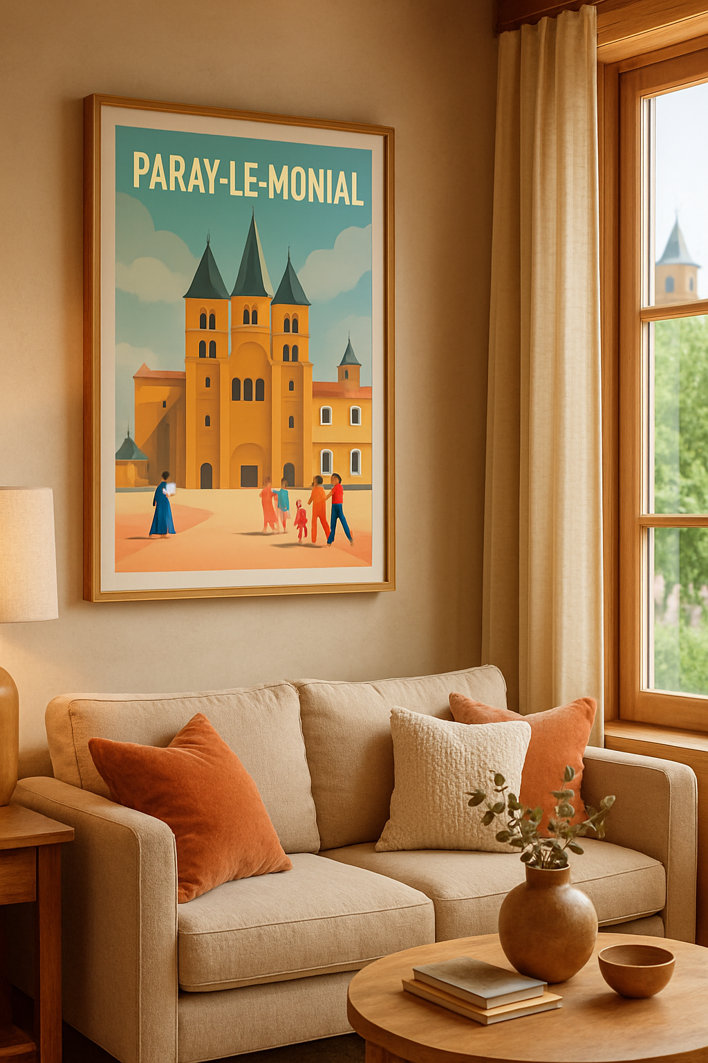 Saône-et-Loire France Affiche de Paray-le-Monial - Émerveillement au cœur de la basilique