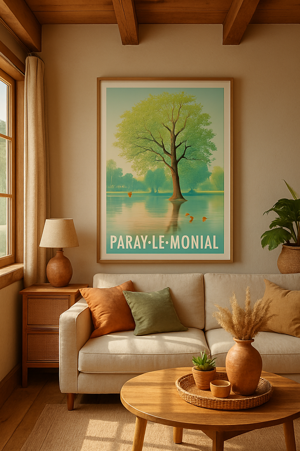Affiche Paray-le-Monial — Harmonie au bord de l'eau · poster d'art de Paray-le-Monial