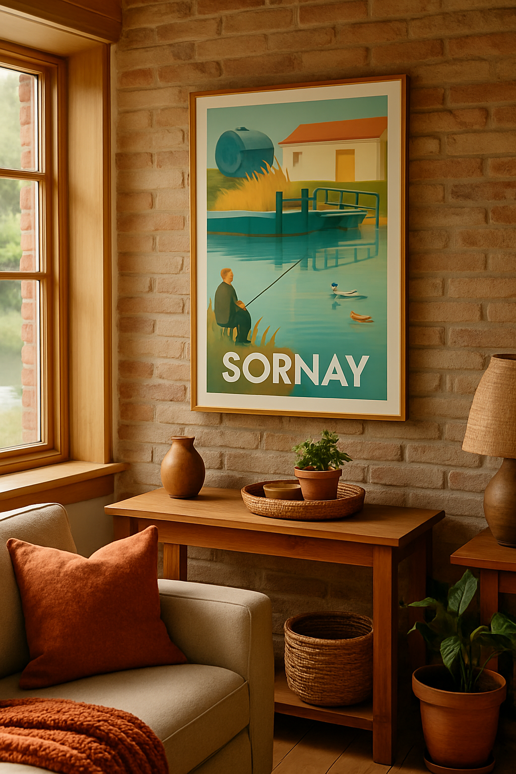 Saône-et-Loire France Affiche de Sornay - Tranquillité au bord de l'eau