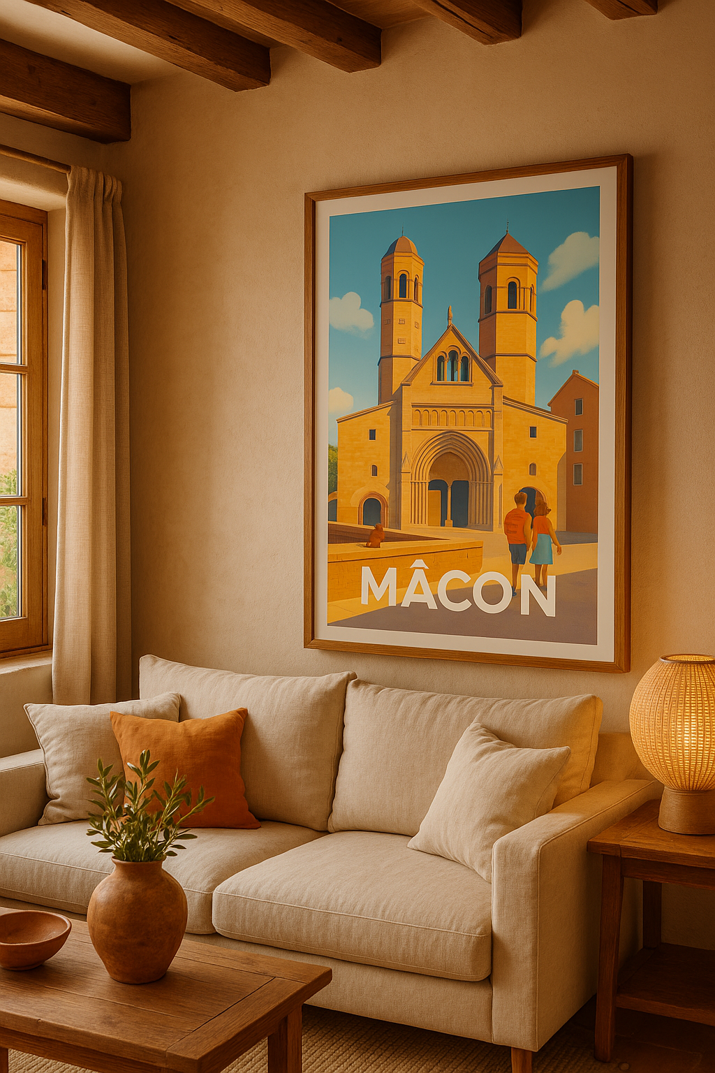 Saône-et-Loire France Affiche Mâcon - L'éclat historique au cœur de la Bourgogne