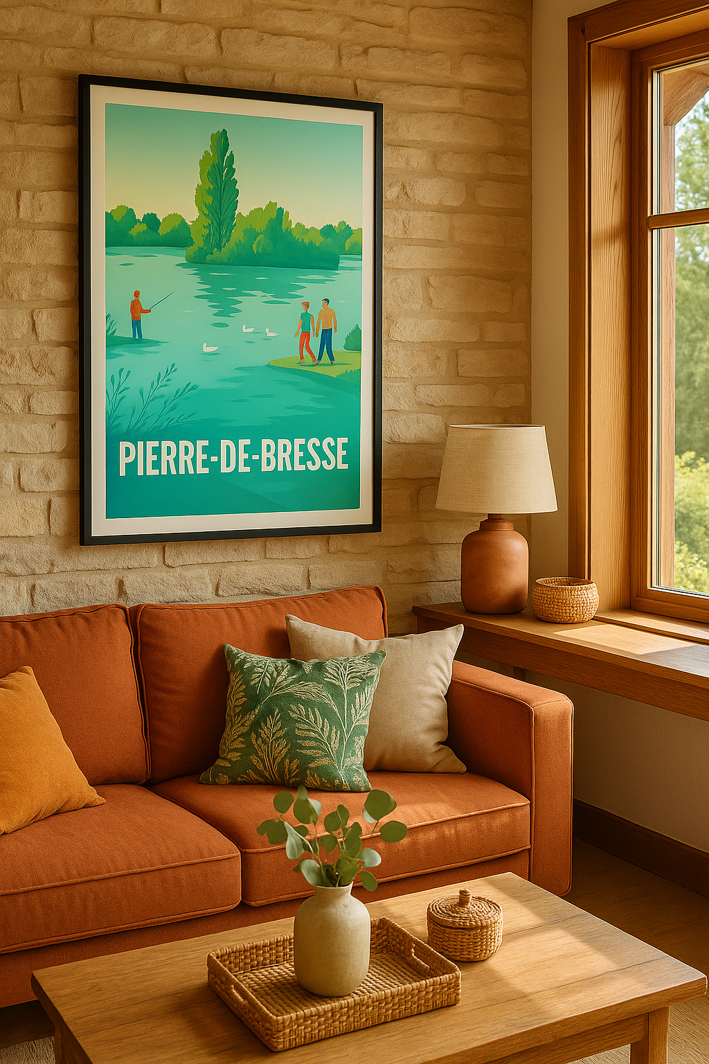 Saône-et-Loire France Affiche Pierre-de-Bresse - Évasion Nature au Fil de l’Eau