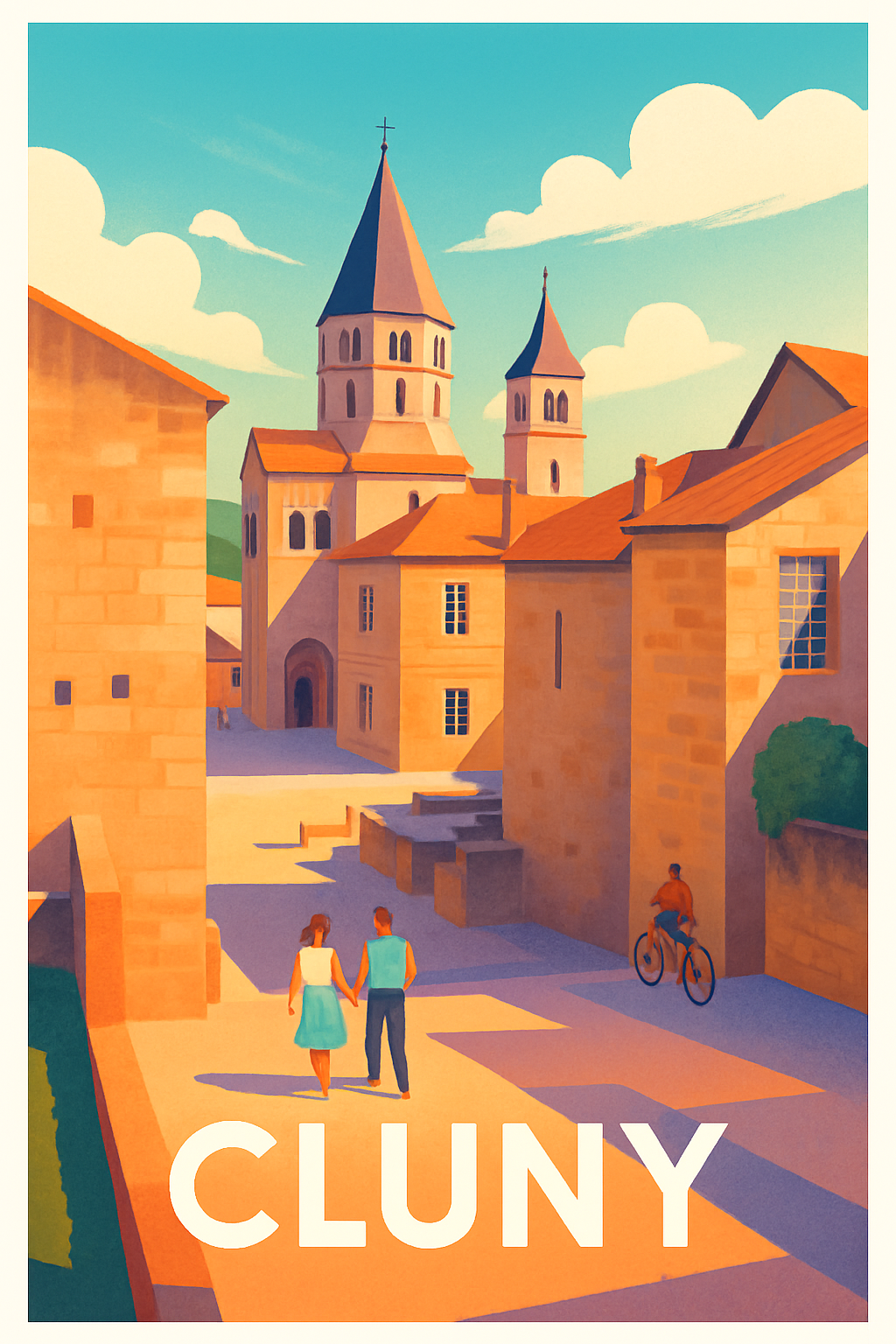 Affiche Cluny — Charme et Sérénité au Cœur de la Bourgogne · poster d'art de Cluny