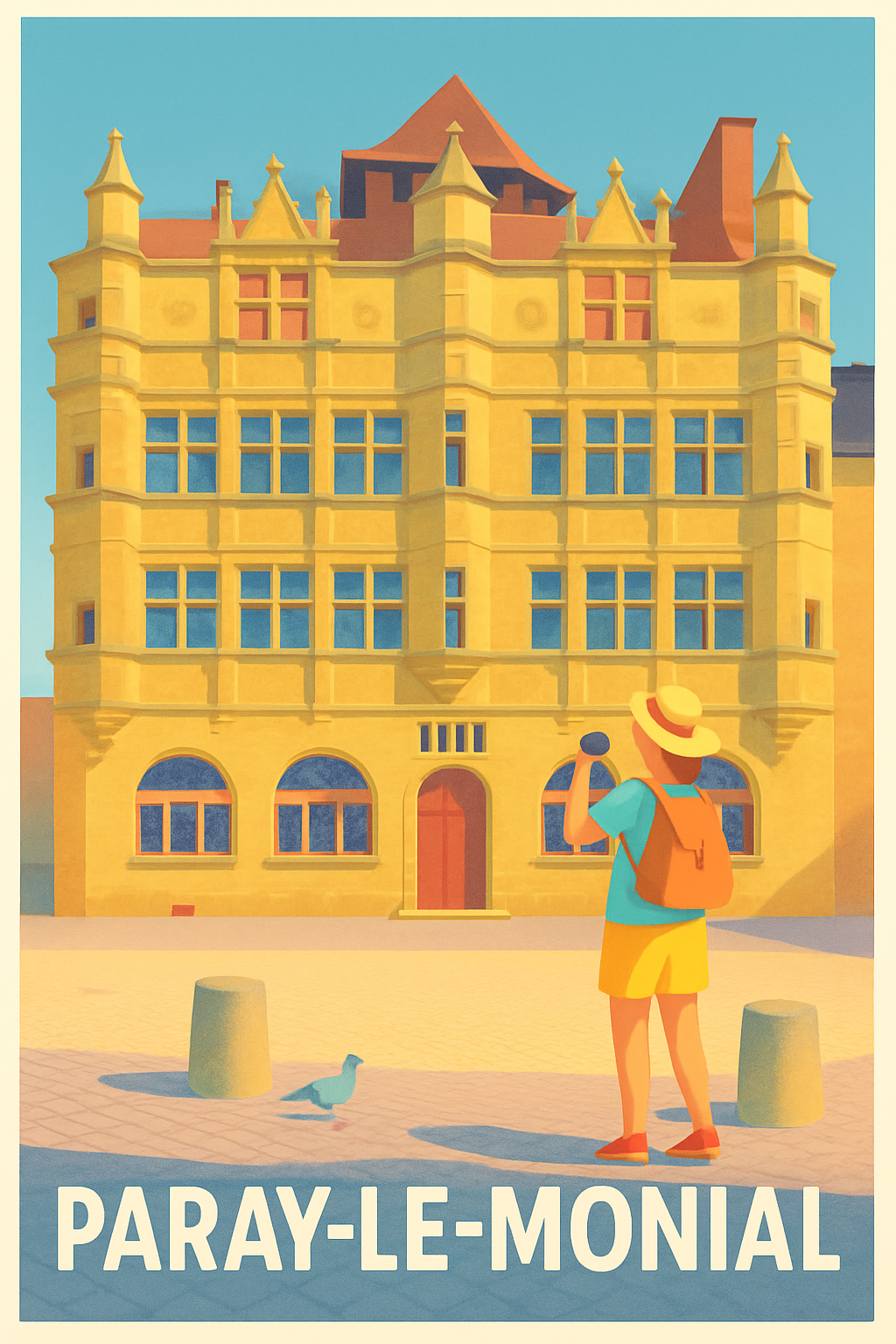 Saône-et-Loire France Pas de Cadre / 20 × 30cm Affiche de Paray-le-Monial - Charme et patrimoine en Bourgogne