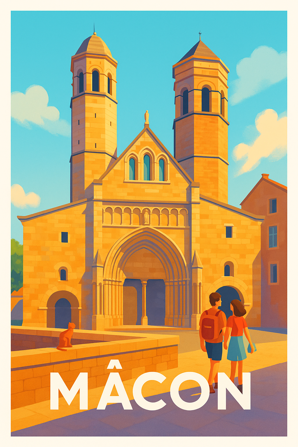Saône-et-Loire France Pas de Cadre / 20 × 30cm Affiche Mâcon - L'éclat historique au cœur de la Bourgogne