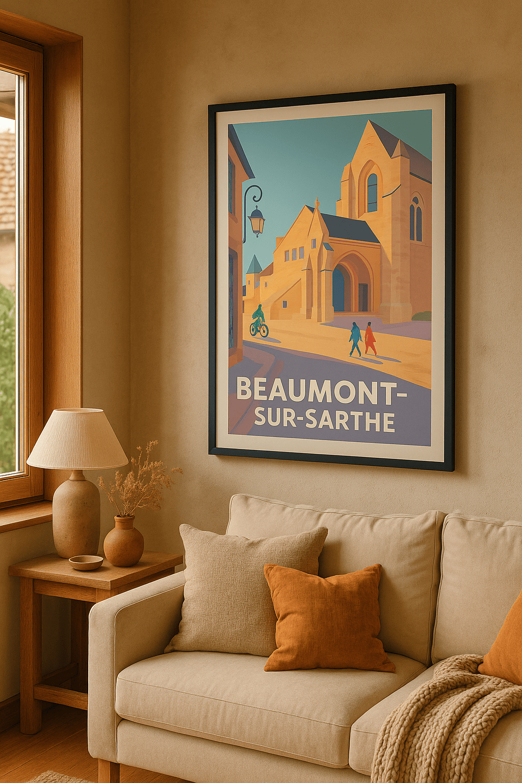 Sarthe France Affiche de Beaumont-sur-Sarthe - Charme et Lumière d’Une Ville Historique