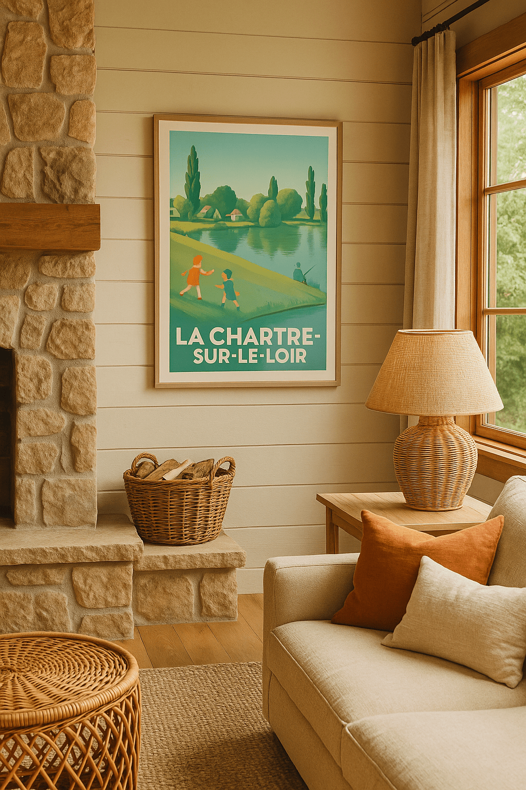 Sarthe France Affiche de La Chartre-sur-le-Loir - Douceur de vivre au bord de l'eau