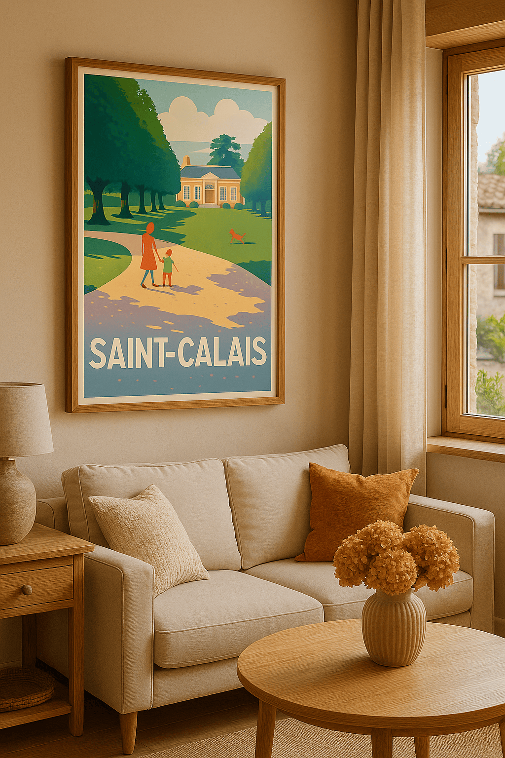 Sarthe France Affiche de Saint-Calais - Promenade bucolique au cœur du patrimoine