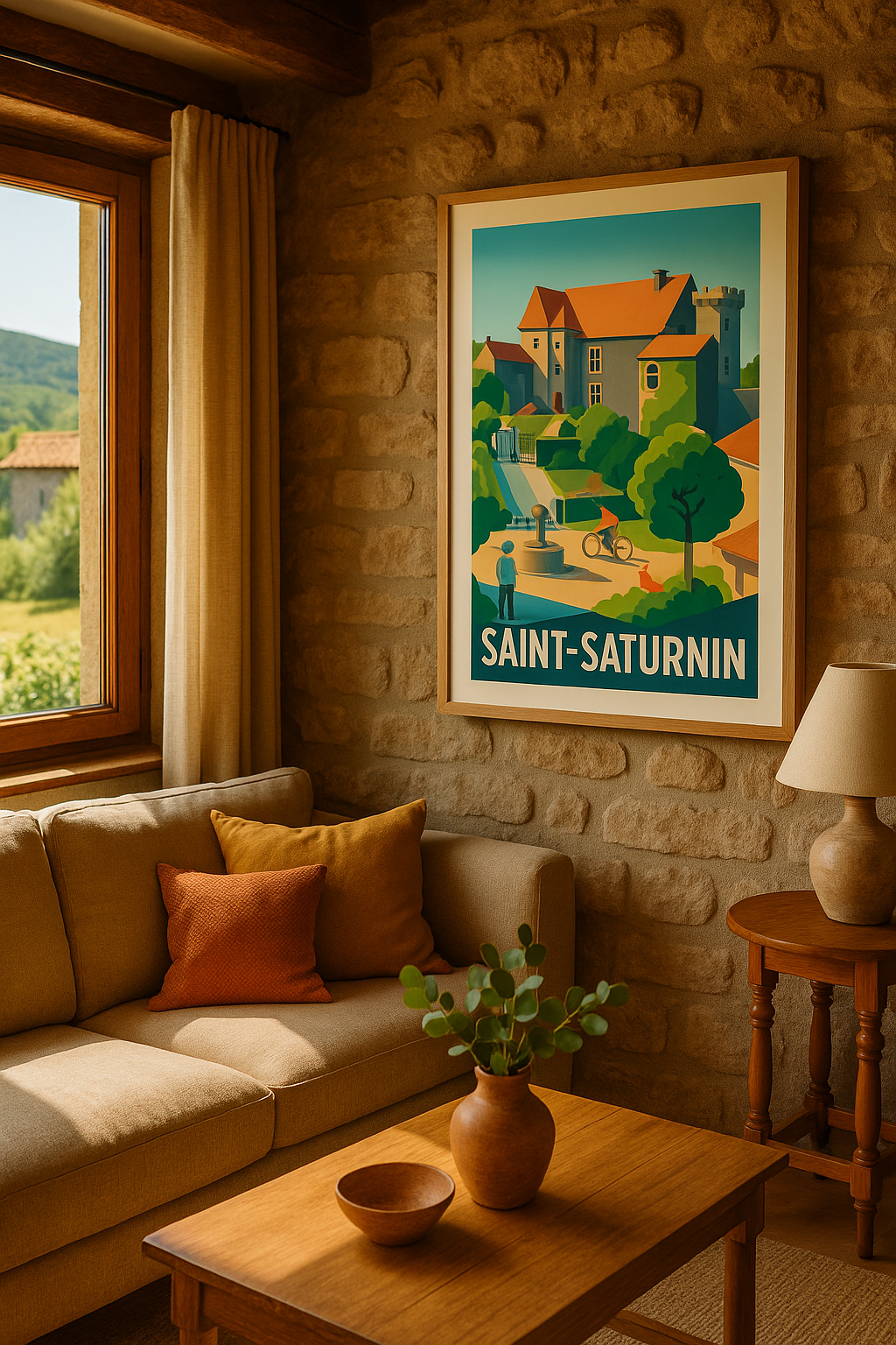 Sarthe France Affiche de Saint-Saturnin - Charme et sérénité au cœur du village