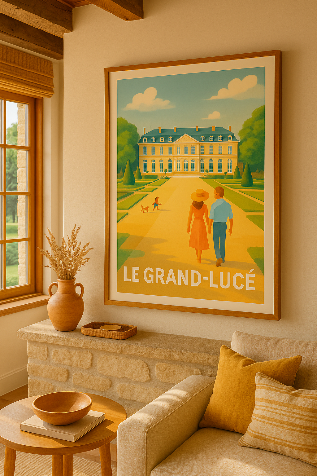 Sarthe France Affiche Le Grand-Lucé - Élégance et sérénité au cœur du château