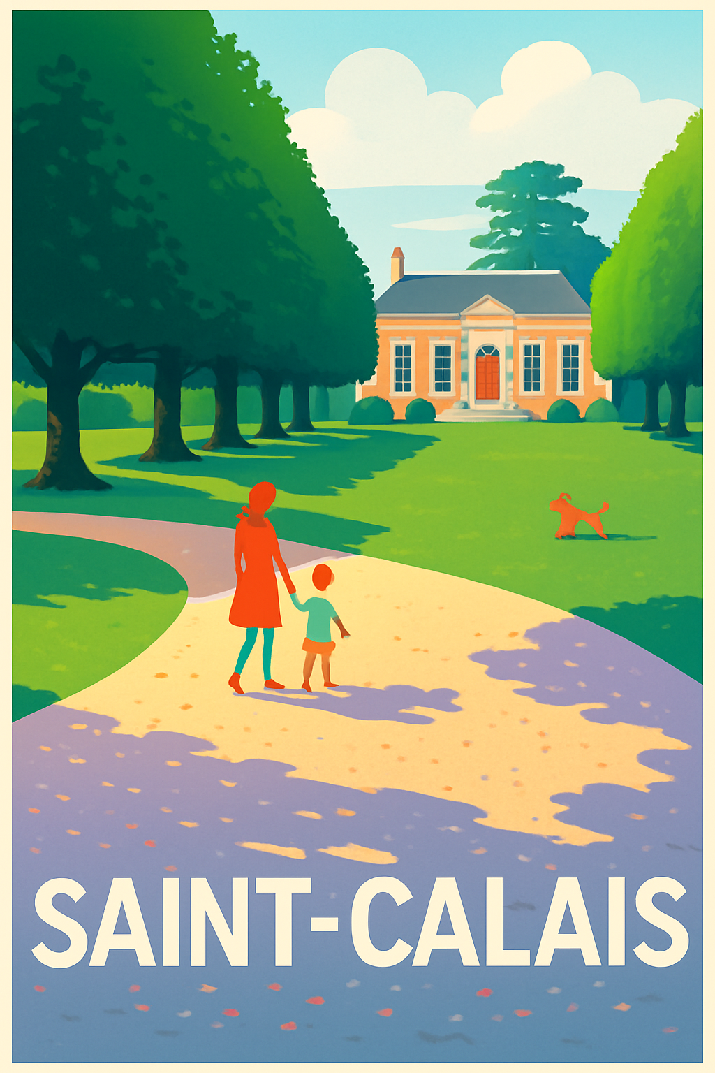 Sarthe France Pas de Cadre / 20 × 30cm Affiche de Saint-Calais - Promenade bucolique au cœur du patrimoine