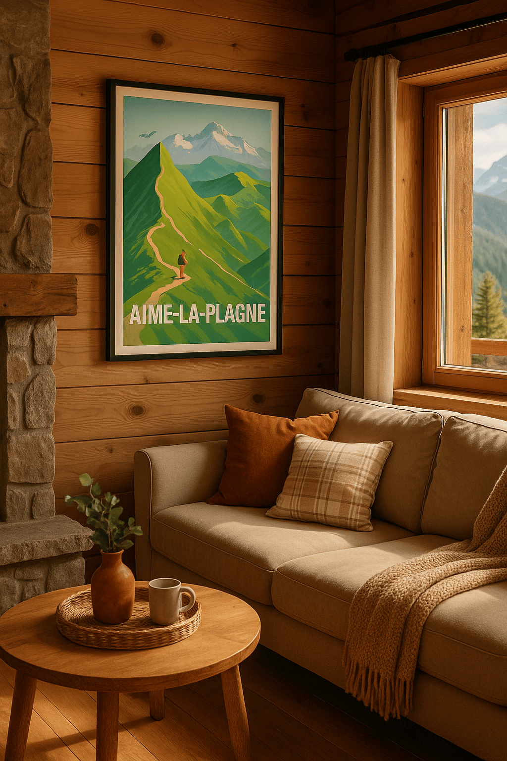 Savoie France Affiche de Aime-la-Plagne - L'appel des sommets majestueux
