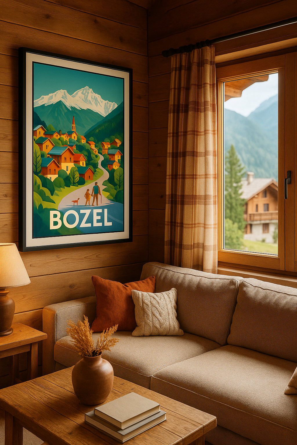 Savoie France Affiche de Bozel - Évasion Montagnarde Authentique