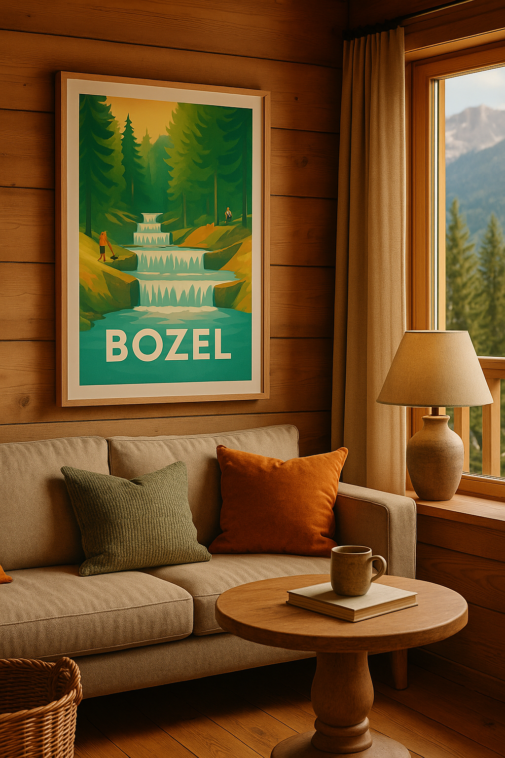 Savoie France Affiche de Bozel - Évasion nature au fil de l'eau