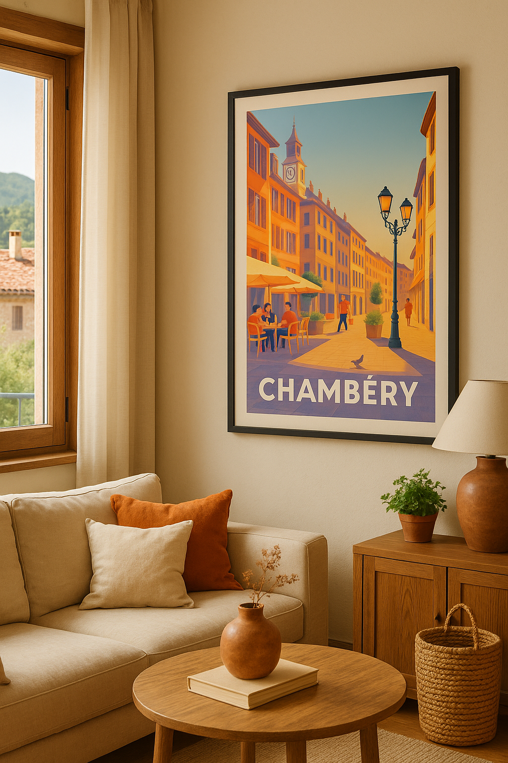 Affiche Chambéry — L'élégance conviviale au cœur des rues · poster d'art de Chambéry