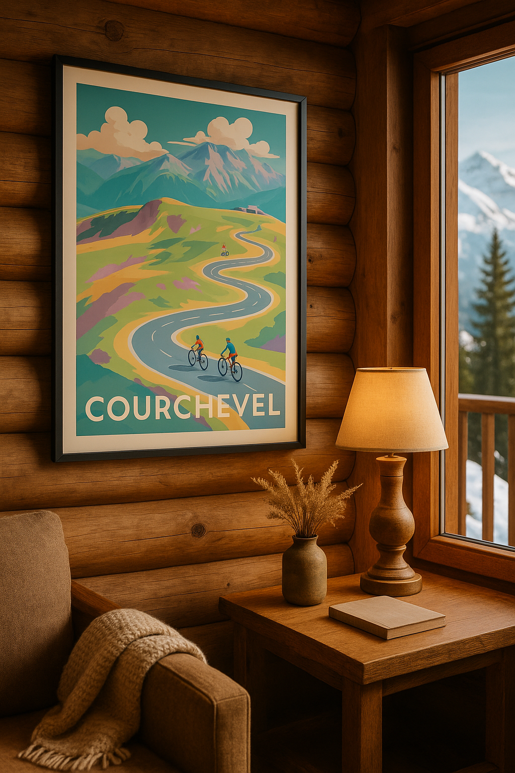 Affiche Courchevel — L'appel des sommets à vélo · poster d'art de Courchevel