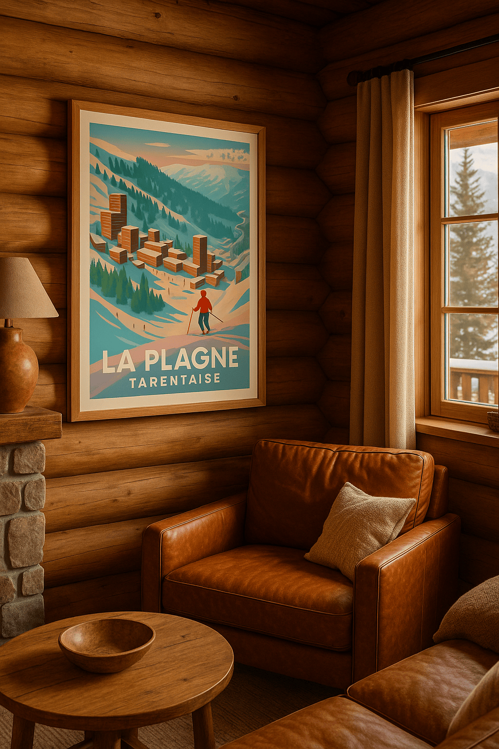 Savoie France Affiche de La Plagne - Escapade hivernale en Tarentaise