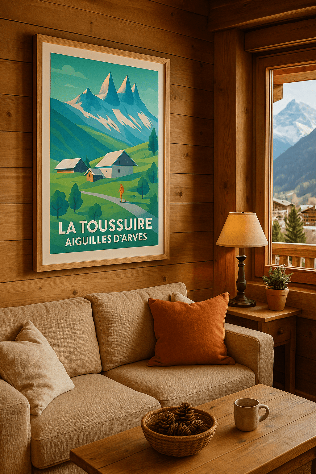 Savoie France Affiche de La Toussuire - Évasion et nature face aux Aiguilles d'Arves