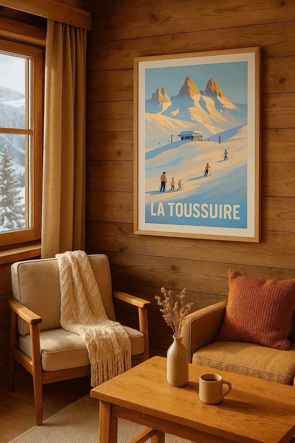 Savoie France Affiche de La Toussuire - Le charme hivernal des Alpes à portée de main