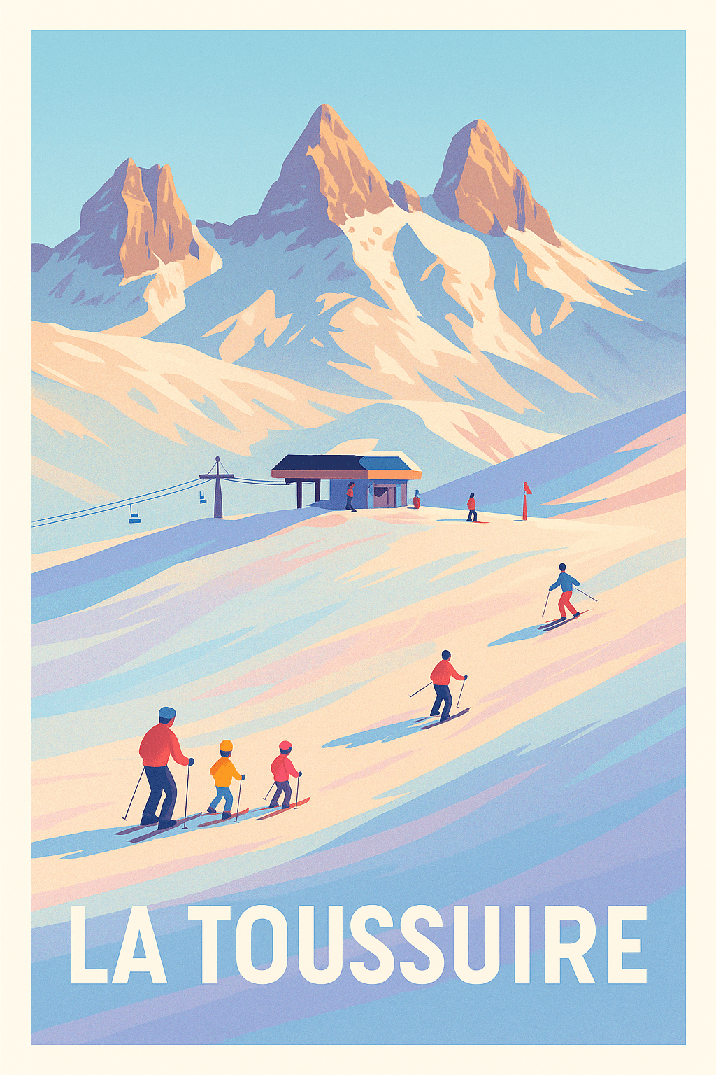 Savoie France Affiche de La Toussuire - Le charme hivernal des Alpes à portée de main