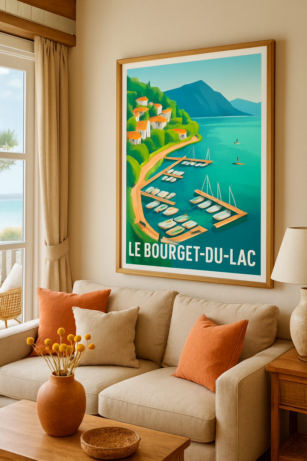 Affiche Le Bourget-du-Lac — L'élégance d'une escale lacustre · poster d'art de Le Bourget-du-Lac